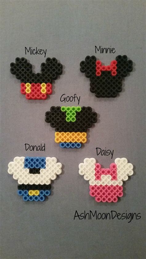 Mickey Mouse Inspired Perler Bead Keychains by AshMoonDesigns