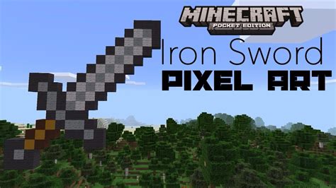 [Minecraft PE] Iron Sword Pixel Art Tutorial - YouTube