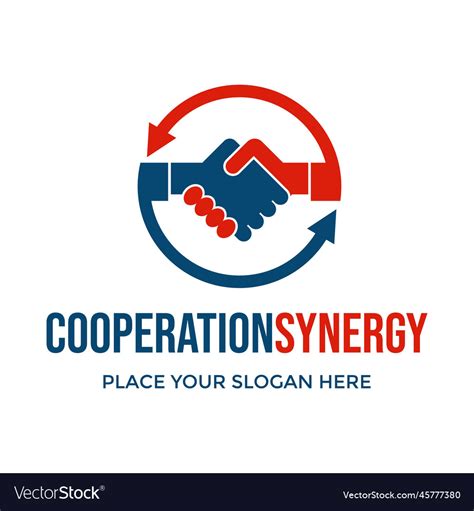 Cooperation synergy logo template Royalty Free Vector Image