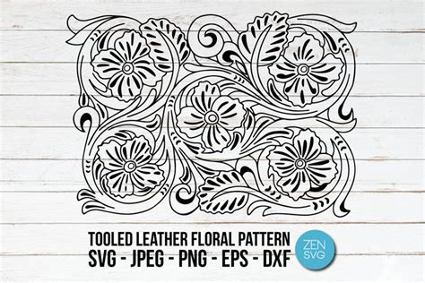 Tooled Leather Floral Pattern Cut File