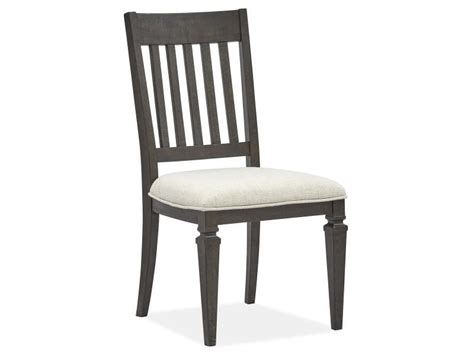 Magnussen Furniture Calistoga Dining Side Chair with Upholstered Seat in Weathered Charcoal ...