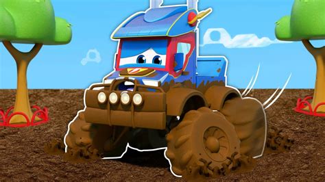 Super Monster Truck is Trapped! | Hero Stuck in Mud | Vehicles Cartoon ...