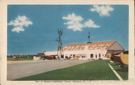 View of Allentown-Bethlehem Airport, Allentown, Pa. Pennsylvania Postcard