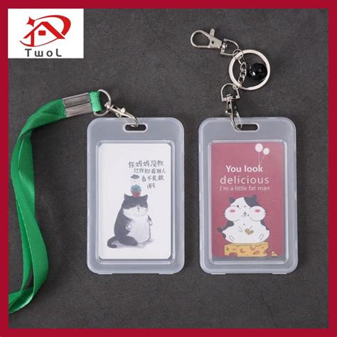 TwoL 1pcs Transparent ID Card Holder IC Card Holder Bus Card Student ID ...