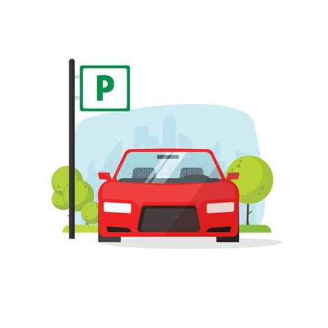 Parking Lot with Sign Vector Illustration on White Stock Vector ...