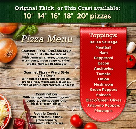 Bruno's Pizza | Pizza Menu