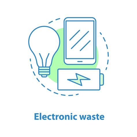 Electronic waste concept icon. WEEE idea thin line illustration. E ...