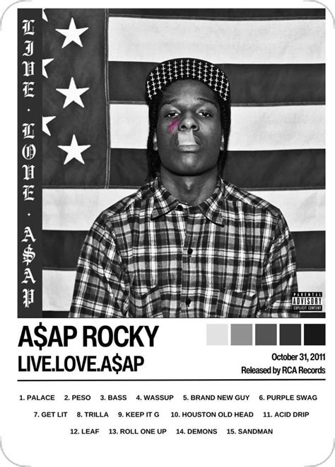 Asap Rocky Poster | Live Love Asap Poster | Album Art | Album Cover ...