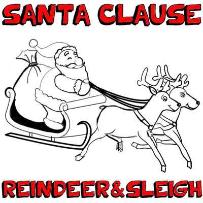 How To Draw Santas Sleigh And Reindeer Easy - Howto Techno