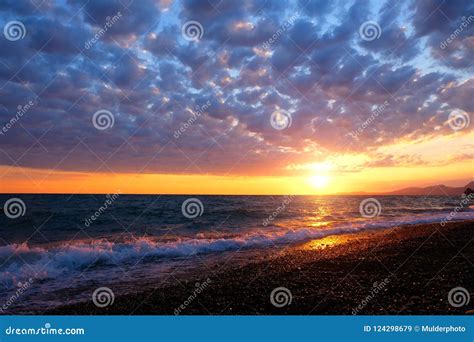 Beautiful Sunset Above Black Sea Stock Image - Image of bright ...