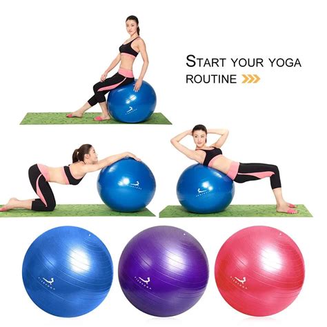 PIERYOGA 65CM PVC Yoga Fitness Ball Professional Anti Slip Yoga Balls ...