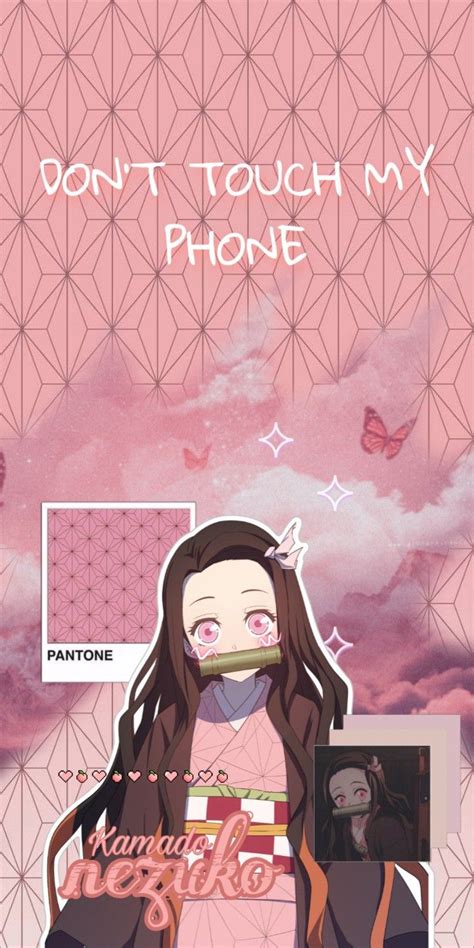 Nezuko don't touch my phone wallpaper | Anime wallpaper phone, Pink ...