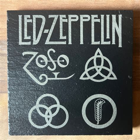 LED ZEPPELIN IV Symbols Engraved Slate Coaster. Classic Rock / Occult - Etsy UK