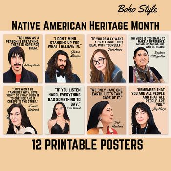 National Native American Heritage Month, Quotes Posters, Boho Style