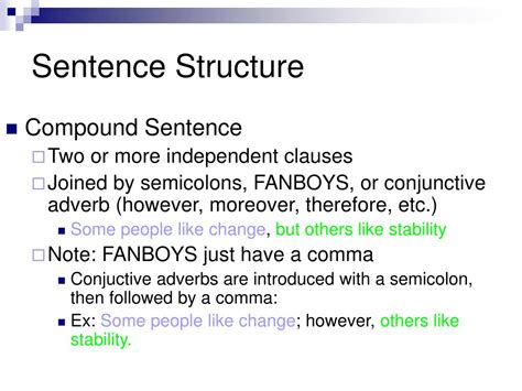 Sentence Structure Ppt