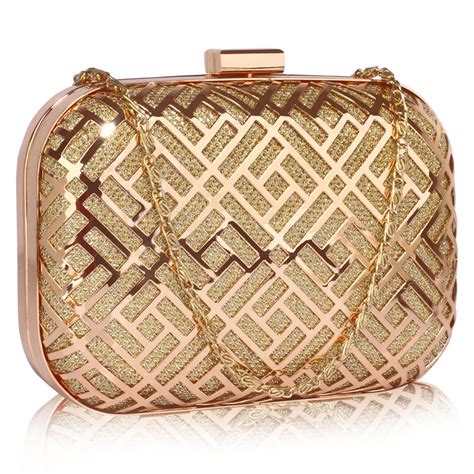 LSE00338 - Gold Metal Mesh Clutch Bag