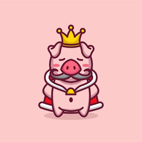 King pig mascot 5141622 Vector Art at Vecteezy