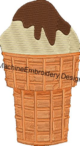 Ice Cream Cone machine embroidery file - Machine Embroidery Design Files