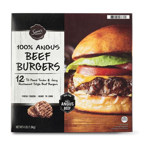 Sam's Choice 100% Angus Beef Burgers, 12ct, 4lb (Frozen) - Walmart.com