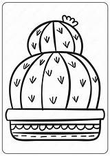 Cute Cartoon Cactus Coloring Page Pages sketch template