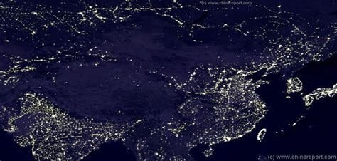 Night Satellite Map Of China