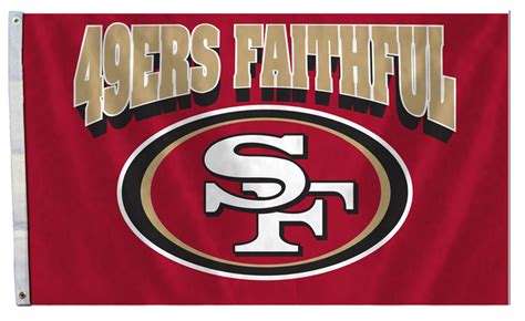 Buy San Francisco 49ers - 3' x 5' NFL Polyester Flag (Faithful) | Flagline