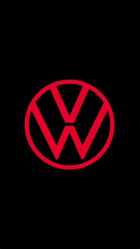 VW Red Logo on Black Background