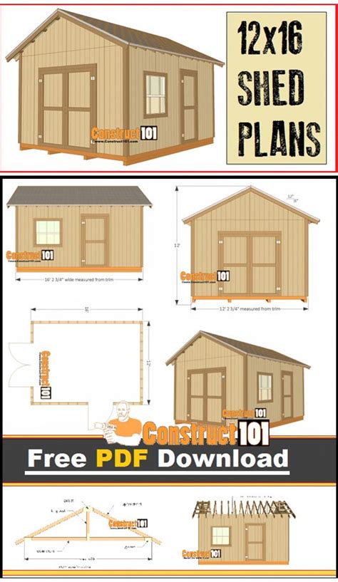 Wood Shed Plans Guide (With images) | Shed plans 12x16