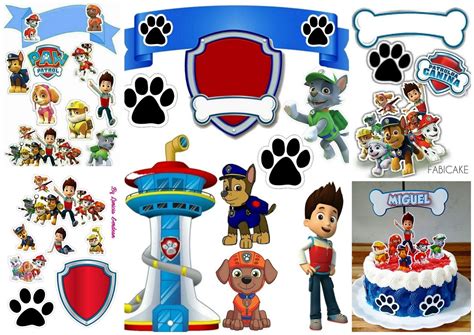 Fiesta de Paw Patrol o Patrulla Canina: Toppers para Tartas, Tortas, Pasteles, Bizcochos o Cakes ...