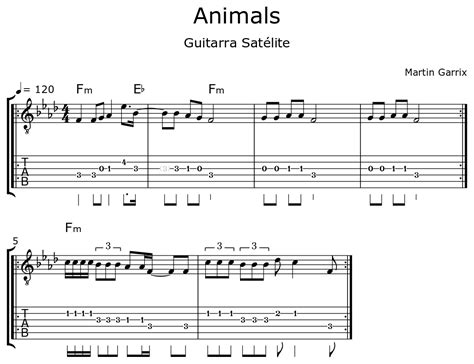 Animals - Sheet music for Acoustic Guitar