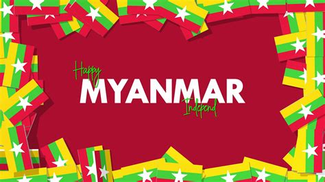 Myanmar Flags Falling From Sides, National Day, Independence Day, 3D Rendering 16913018 Stock ...