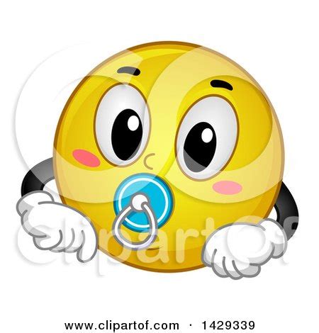 Cartoon Yellow Emoji Smiley Face Baby with a Pacifier Posters, Art Prints by BNP Design Studio ...