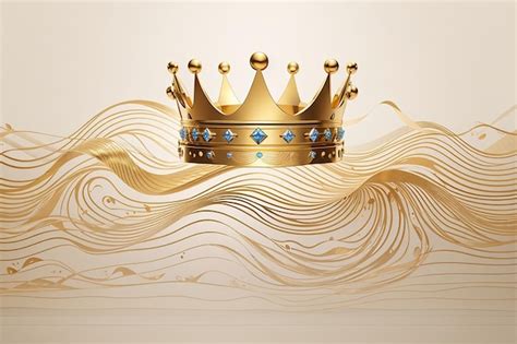 Premium AI Image | Golden crown with wave line