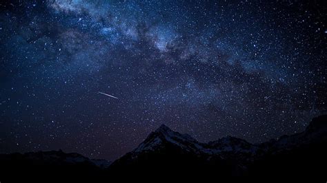 Starry sky, night, mountains, nature, tablet, laptop, , background, 678, 1366X768 Night HD ...