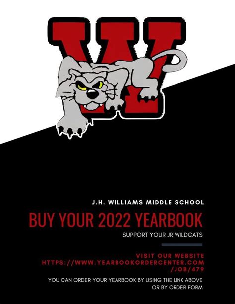 J.H. Williams Middle School Yearbook Order Form | J.H. Williams Middle ...