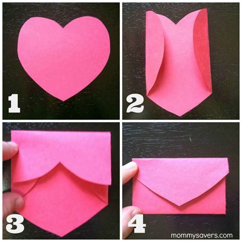 DIY Heart Envelope Card - Step by Step | Valentines envelopes, Valentines diy, Valentine crafts