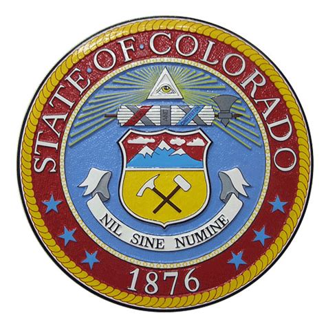 Buy Colorado State Seals official wooden plaques & podium logo emblems