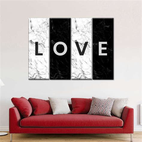 LOVE Multi Panel Canvas Wall Art | ElephantStock