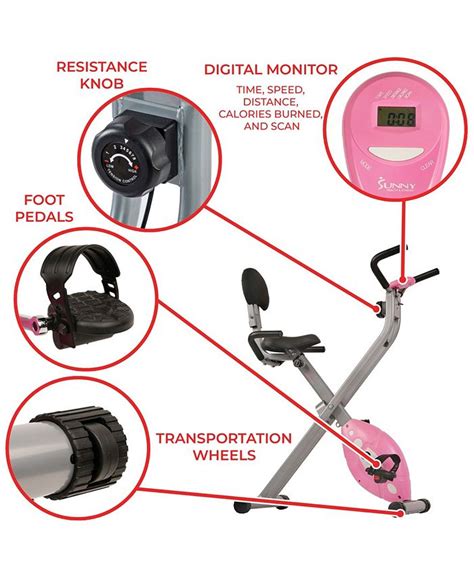 Sunny Health & Fitness Folding Recumbent Bike - Macy's