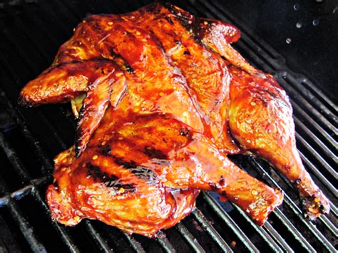 Grilled Butterflied Whole Chicken with Barbecue Sauce - Home Cooking ...