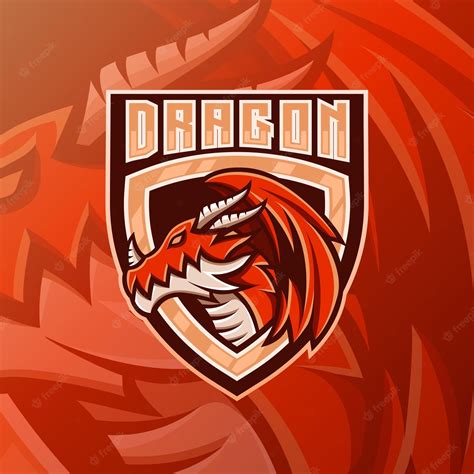 Premium Vector | Red dragon mascot gaming esport logo vector illustration design