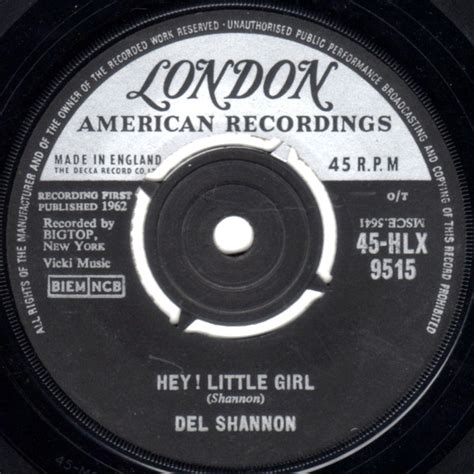 Del Shannon – Hey! Little Girl (1962, Label Variant, Vinyl) - Discogs