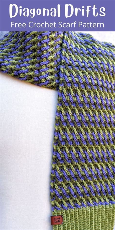 3 Color Crochet Scarf | Diagonal Drifts - Make It Crochet