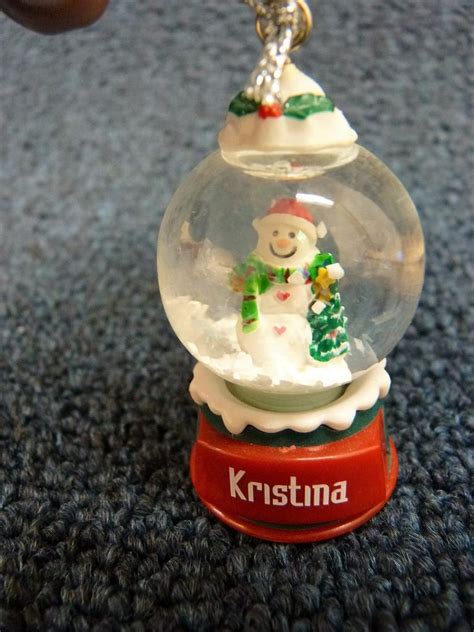 Cute GANZ Personalized Name Snowman Snow Globe Ornament K thru P | eBay