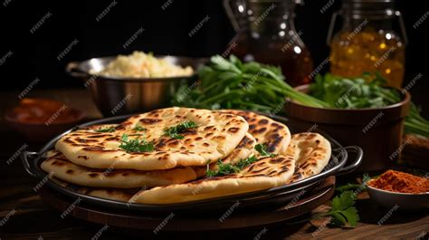 Premium AI Image | indian bread naan or indian bread with naan bread