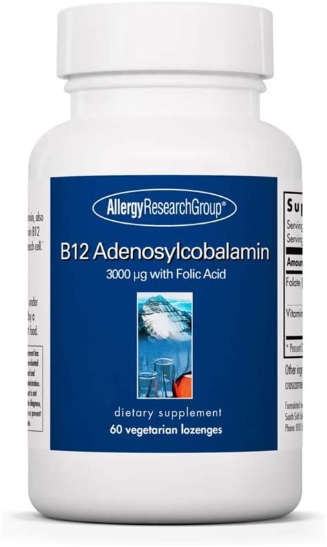 Allergy Research Group B12 Adenosylcobalamin Supplement - with Folic ...