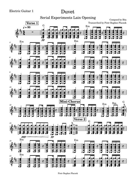 boa - duvet guitar sheet music | PDF