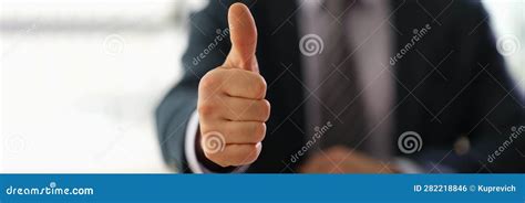 Businessman in Suit Showing Thumbs Up on Successful Deal Closeup Stock Photo - Image of joyful ...