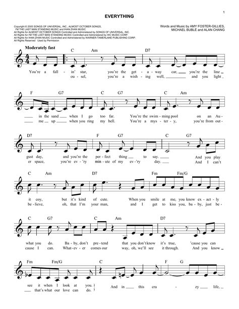 Michael Buble - Everything sheet music