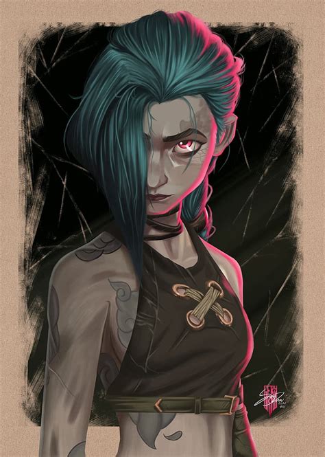 HD wallpaper: Gery Draw, drawing, portrait, fan art, Jinx (League of Legends) | Wallpaper Flare